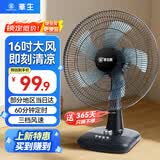 华生（Wahson）台式电风扇家用台扇风扇宿舍卧室12寸台风扇客厅办公室摇头小型电扇学生 16寸五叶（60分钟定时）三档摇头WS-1603