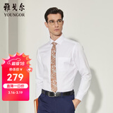 雅戈尔（YOUNGOR）长袖衬衫男DP免烫衬衫纯棉面料抗皱易打理新品 YLDP10171BJA白色 42