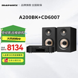 马兰士（MARANTZ）CD6007+普乐之声A200 cd机有源HIFI音响蓝牙5.3发烧监听音箱家用电脑电视音箱 黑色