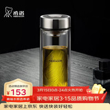 希诺（heenoor）双层玻璃杯男家用商务办公泡茶杯子过滤车载水杯XN-9301 265mL