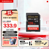 闪迪相机卡 4K高清SD卡 UHS-I微单存储卡微单反摄像储存大卡内存sd卡内存卡 128G标配+川宇2.0读卡器价值7.9元