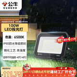 公牛（BULL）LED投光灯户外庭院工厂园林灯露营灯 IP65防水等级100W-6500K白光