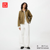 优衣库常规款女装男装宽松廓形牛仔裤/弯刀镰刀裤子479000 482280 482280/00白色 26 /160/66A