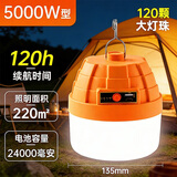 精忠报国户外露营灯大容量超长续航充电灯帐篷灯超亮摆摊照明灯 5000W-送数据线+充电宝功能