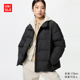 优衣库女装羽绒茄克/柔软面料外套夹克479212 09 黑色 M