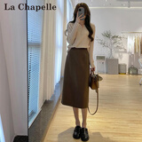 拉夏贝尔（La Chapelle）针织连衣裙女装新款2026年秋冬裙小个子气质中长款两件套套装裙子 上衣+半身裙套装 M