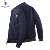 U.S. POLO ASSN.夹克外套男秋季男士休闲立领飞行茄克保罗宽松上衣深蓝2XL