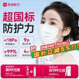 维德（WELLDAY）一次性医用外科口罩50只独立装A1型耳挂式（无菌）中号