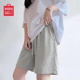名创优品（MINISO）运动短裤女2026新款夏季轻薄款麻灰色中裤高中生休闲阔腿裤五分裤