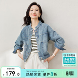 尚都比拉春秋款纯棉牛仔外套短款高级感女装气质休闲百搭上衣 牛仔蓝 L 