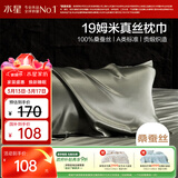 水星家纺枕套A类真丝枕巾100%桑蚕丝枕头巾19姆米真丝枕芯套单只装48x74cm