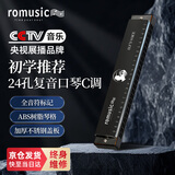 romusic口琴 24孔复音C调初学口琴（黑色）学生教学推荐