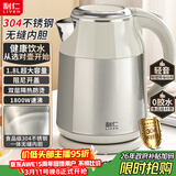 利仁（Liven）小钢人不锈钢烧水壶电热水壶煮水壶家用健康食品级304无缝内胆1800W快速加热1.8升大容量SH-J1882