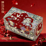 锦贝传说 首饰盒螺钿漆器结婚生日七夕情人节嫁妆盒子项链手镯饰品收纳盒 B-077莺啼富贵首饰盒【新品】