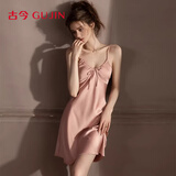 古今（GUJIN）春夏新品吊带睡裙冰丝带胸垫睡衣可外穿性感家居服仿真丝裙子L