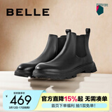 百丽（Belle）切尔西靴男冬季新商场同款增高马丁短靴A0598DD1 黑单里-A0598(筒高11CM) 40 (250mm)