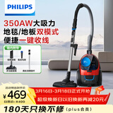 飞利浦（PHILIPS）家用吸尘器卧式手持大功率强力除螨吸毛吸灰吸尘器FC9351
