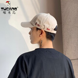 啄木鸟（TUCANO）帽子男韩版鸭舌帽女潮人太阳帽男青年遮阳帽棒球帽男 米色 均码 54-60C