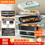 苏泊尔（SUPOR）电火锅 电煮锅电蒸锅 多功能烤鱼烤肉电热锅 火锅专用锅 分体家用电炖锅 多用途料理锅H3423FC862