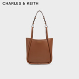 CHARLES&KEITH大容量通勤单肩托特包子母包生日礼物送女友CK2-30782647 Chocolate巧克力色 M