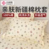 洁丽雅（Grace）全棉单枕套纯棉枕头套一对装成人宿舍家用防螨单双人高档48*74cm 可爱贝贝 一对 48cm*74cm