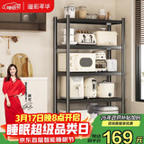 溢彩年华厨房置物架落地储物架客厅收纳架货架零食架【50*40*175cm】6136