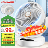康佳（KONKA）空气循环扇家用风扇遥控办公室台式桌面电风扇厨房换气扇摇头壁挂电扇交流定频小风扇KXHS-1511E-P