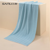 三利 纯棉A类简约素雅大浴巾 70×140cm男女同款柔软舒适吸水裹身浅蓝