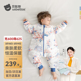 贝肽斯睡袋婴儿春秋季儿童分腿保暖防惊跳睡衣新生儿宝宝恒温睡袋防踢被 兔语冬季加厚-竹棉(0-15℃) L码 90-105cm(建议2-4岁）