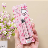 貝印日本KAI进口贝印hello kitty儿童指甲剪指甲刀防飞溅女成人指甲钳 樱花粉色-S日本制(Kitty挂坠款)