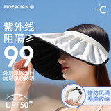 牧尔西防晒帽贝壳遮阳帽2025新款夏季户外黑胶可折叠防紫外线太阳帽子女