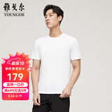 雅戈尔（YOUNGOR）短袖T恤男圆领水柔棉升级版丝柔棉透气舒适精致工艺T恤100%棉面料 VSPC533094BYA白色 XL