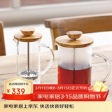 HARIO原装进口法压壶橄榄木咖啡壶茶壶冲茶器咖啡过滤网300ML