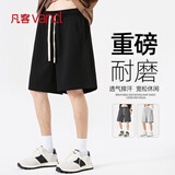 凡客诚品（VANCL）短裤男宽松透气夏季新款运动裤男士大码重磅休闲五分裤 黑色 XL
