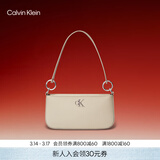 Calvin Klein腋下包休闲通勤包包字母拉链CK女包单肩法棍包 67U-牛奶白 OS