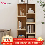 雅美乐书柜组合简易书架落地客厅卧室阳台储物收纳柜 七格柜松木色Y4382