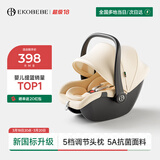 怡戈（Ekobebe）小元宝新生婴儿提篮式儿童安全座椅汽车用宝宝便携车载提篮奶酪白