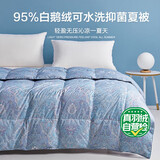 博洋家纺羽绒被抑菌可水洗95%白鹅绒被子被芯空调被220g填充200*230cm