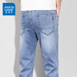 真维斯（Jeanswest）牛仔裤男修身直筒春夏季新款潮流柔软棉弹舒适休闲男士长裤子男 563浅蓝 33 码(2尺6)
