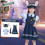 迪士尼（Disney）疯狂动物城cosplay毕业季旅游兔子女童短袖夏款连衣裙 130 CM