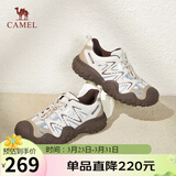 骆驼（CAMEL）经典丑萌鞋女时尚撞色户外休闲鞋 L24S469647A 米/银/咖 37