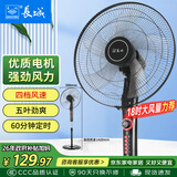 长城电风扇落地扇18吋五叶风扇摇头商务电扇居家办公立式风扇大功率大风量工业扇交流定频风扇FS-45