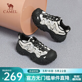 骆驼（CAMEL）丑萌鞋女时尚厚底潮流拼接运动鞋户外登山鞋 L24A469693米/银/黑 36
