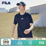 FILA斐乐官方短袖T恤男士夏季时尚纯棉圆领透气运动t恤针织衫