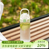 乐扣乐扣（LOCK&LOCK）人鱼线塑料运动水杯夏天便携水壶带刻度提手男女水杯子520ML绿色