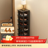 安尔雅简易鞋架门口多层宿舍家用收纳立式省空间分层隔板鞋柜 黑色8层