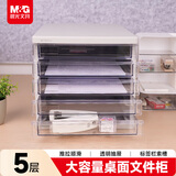 晨光（M&G）文具5层桌面文件柜 抽屉式拉手A4资料收纳柜 带索引标签 办公用品 灰色单个装ADM95296K