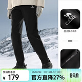 骆驼（CAMEL）户外冲锋软壳裤女防风防水加绒登山裤男丨火山岩发热 A23CAVV106