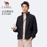 骆驼（CAMEL）双面摇粒绒外套男装立领运动抓绒上衣 J15CAXLN001 幻影黑 XXL