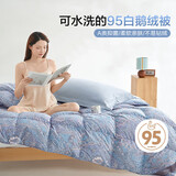 博洋家纺羽绒被 抑菌可水洗95%白鹅绒被子 四季被芯400g填充150*210cm